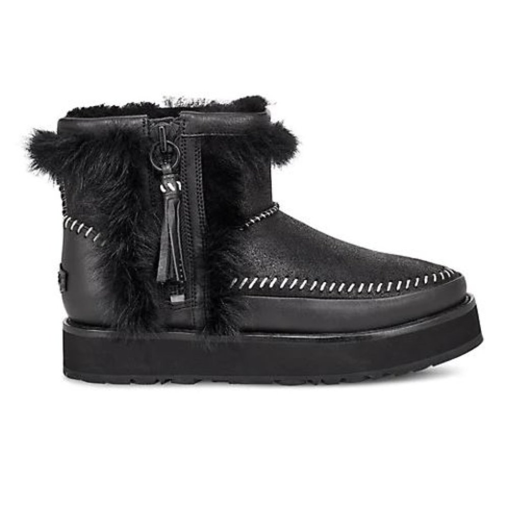 UGG 1102950 Fluff Punk Leather & Sheepskin Boots